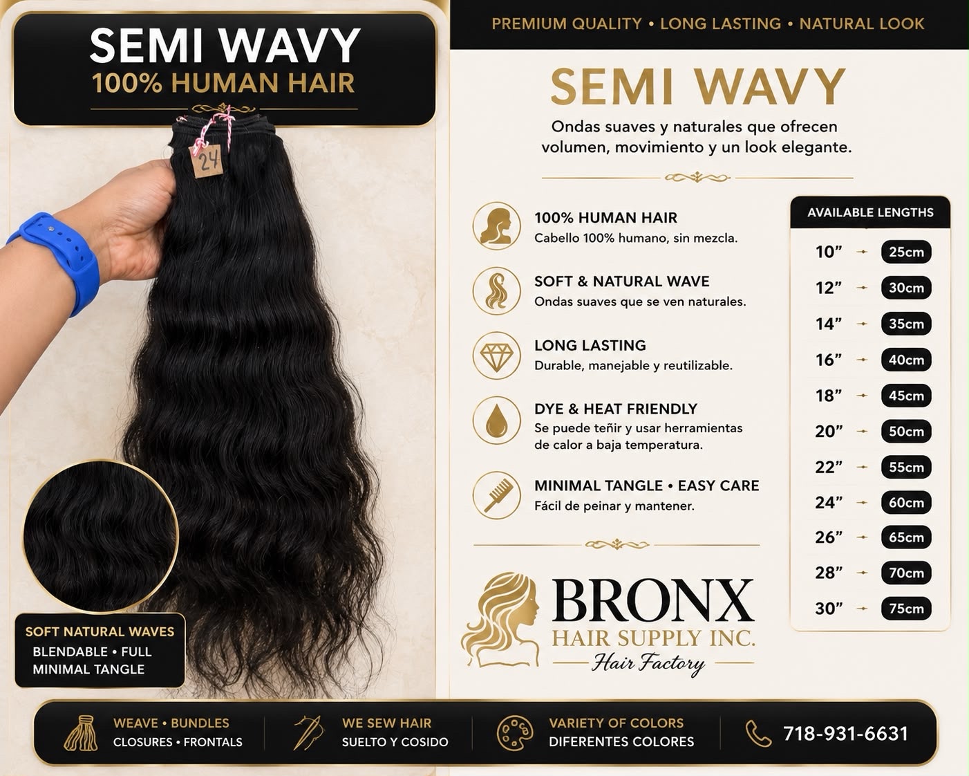 Semi Wavy human hair