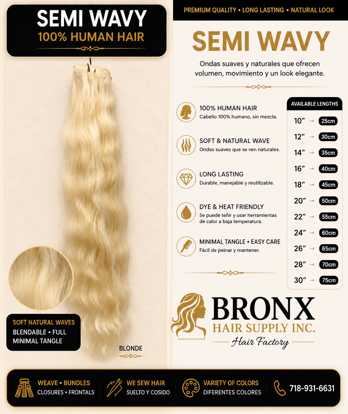 Semi Wavy blonde human hair